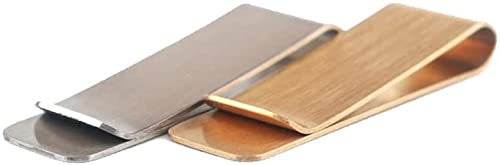 Generic Money Clip Wallet Clamp Stainless Steel Portable Brass Bookmark Clip Money Note Clip Credit Card Holder Outdoor Tool 2 pcs Creative2