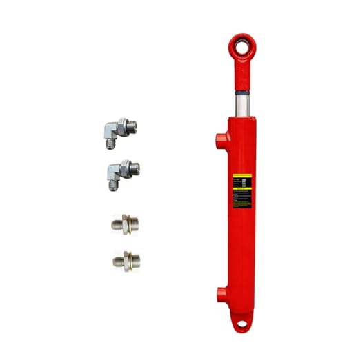 Hydraulic Cylinder 1.5" Bore 6" Stroke, 1" Rod Equipped with 4 Hydraulic connectors Mini Lift Actuator for Machinery, Industrial, Agricultural & DIY Projects