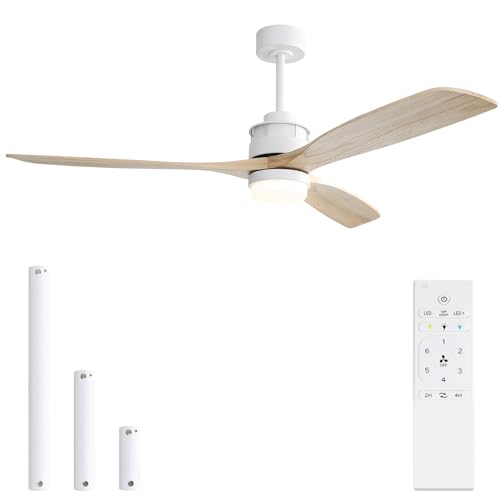 Sofucor 60 Farmhouse Ceiling Fan with Remote, Light, and Reversible DC Motor – Ideal for Kitchen, Bedroom, Living Room, and Patio