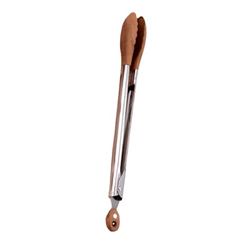 SMASOLO Pinzas para Cocina Inoxidable con Puntas de Madera de Nogal Multifuncionales para Asar Servir Ensaladas y Parrilladas Herramienta Ligera para Barbacoa y Buffet
