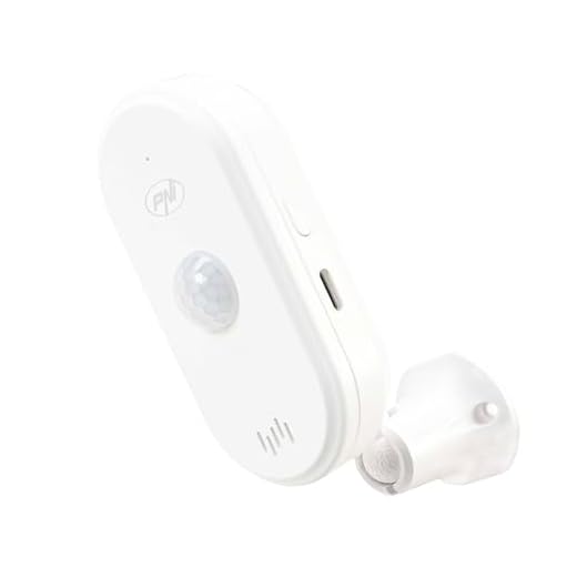 PNI SafeHouse HS401 - Sensore di movimento PIR con Wi-Fi, compatibile con l'applicazione Tuya, allarme audio da 80 dB, altoparlante integrato, alimentazione USB C da 5 V
