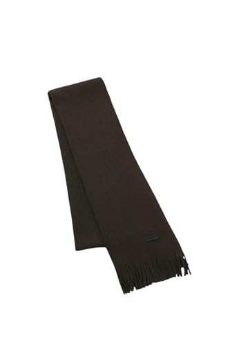 Image of BOSS Knitted Scarf In Virgin Wool With Logo Detail