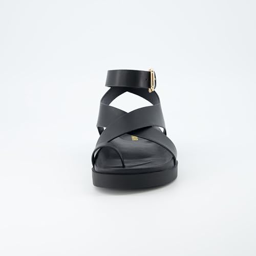 CUSHIONAIRE Entry Womens Ankle Wrap Molded Footbed Sandal with Adjustable Strap | Non-Slip Outsole | Womens Platform Sandals | Comfortable Summer Shoes | Wide Widths Available3