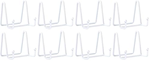 LIONWEI LIONWELI White Decorative Plate Stand Holder Picture Frame Stand Easel Display Stand (Pack of 2)