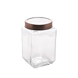 LYOR - Pote de Vidro Com Tampa de Metal e Acrílico Gran Gastro Rosé 1,7L - Organização - Decoração - Utensílios de Cozinha - Enxoval - Armazenamento - Utilidades Domésticas