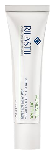 Rilastil Acnestil Attiva(+) - Crema Hidratante Anti-Imperfecciones, Acción Antimicrobiana y Queratolitica, para Pieles Grasas o Tendencia Acneica, 50 Ml