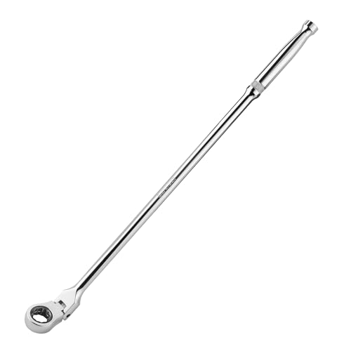 DURATECH Extra Long Flex Head Ratchet Wrench, 144-P, Double-Stacked Pawls, CR-V Steel, Only Compatible 3/8 Drive Low Profile Impact Sockets