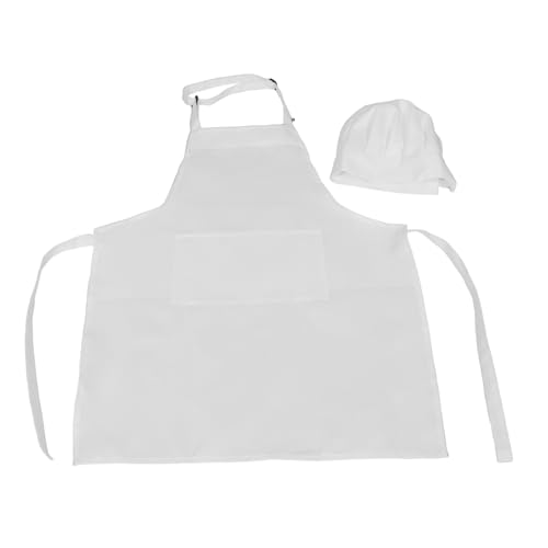 MAGICLULU Delantal De Cocina Ajustable Delantal De Poliéster White