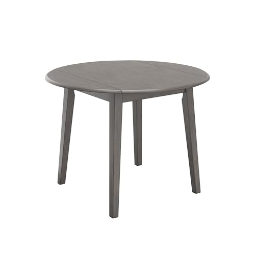 Image of Signature Design by Ashley Shullden Drop Leaf Dining Table, 43 in, Grey | Extendable drop leaves, Seats up to 4, Space-saving footprint, Hardwood solids, select veneers and MDF substrate
