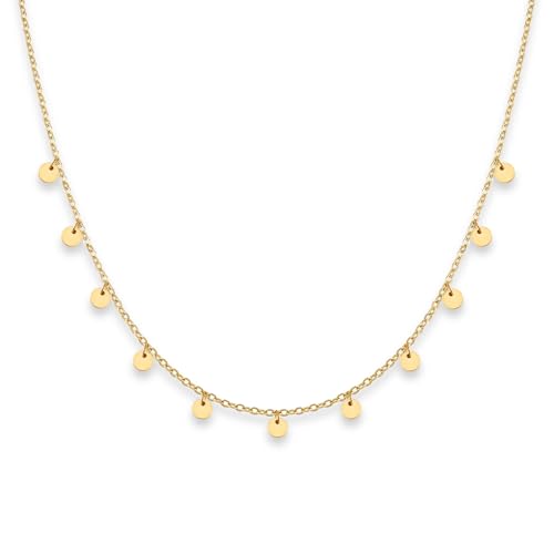 GD GOOD.designs Kette mit Coin Plättchen Gold - Wasserfest I Boho...