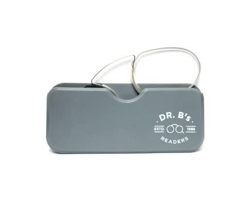 DR. B's Readers Nose Pinch Reading glasses with Universal Pod Case Men Women Eyeglasses for Reading Glasses Reader
