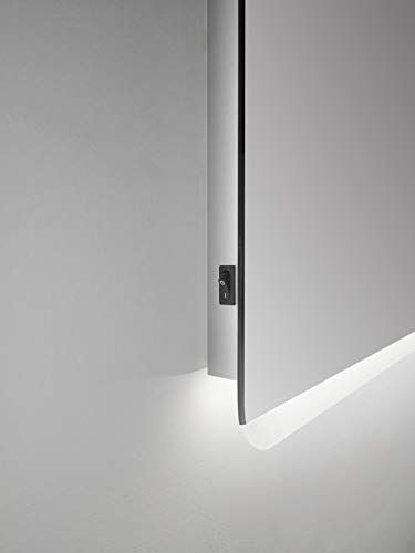 Badkamerspiegel met verlichting Talos Chic - badkamerspiegel 120 x 70 cm - met verlichte ruimte licht - lichtkleur neutraal wit - hoogwaardig aluminium frame - verticale en horizontale ophanging - Image 6