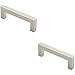 2 sztuki | Kwadratowy uchwyt do wyciągania drzwi – 169 x 19 mm – centra mocujące 150 mm – stal satynowa | Designerski uchwyt – nadaje się do lekkich drzwi wewnętrznych – szafki, szafy, szafy, klamki do drzwi szafki