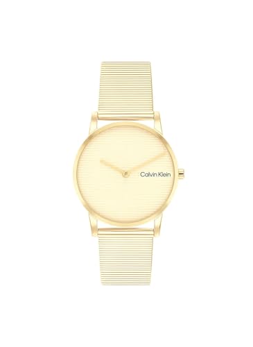 Calvin Klein Ck Feel Qtz Basic Slim Light Gold Round Dial Watch Stainless Steel Material Multi Color Band - 25
