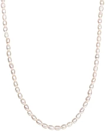 PAVOI 14K Gold Plated Freshwater Pearl Necklace for Women