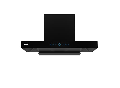 Image of Haier 90cm 2000 m3 /hr AI Smart T-Shape Chimney | Powerful 300W Motor & Digital Display | Easy Clean Pyramid Filter | 10 Yr Motor & 4 Yr Product Warranty | Free Installation & Pipe | Black | HIH-T5905