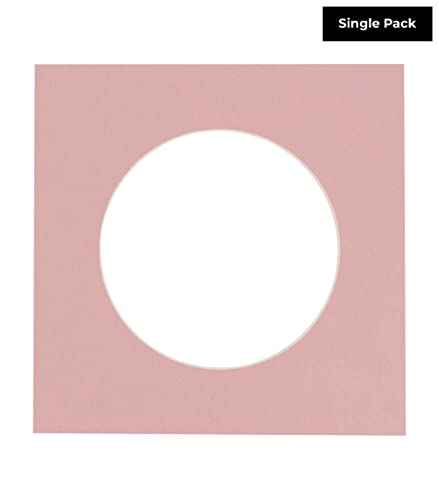 CountryArtHouse Pink Acid Free 20x20 Circle Picture Frame Mat with White Core Bevel Cut for 16x16 Pictures - Fits 20x20 Frame - Pack of 1 Matboard Show Kit with Acid Free Backing & Clear Bag