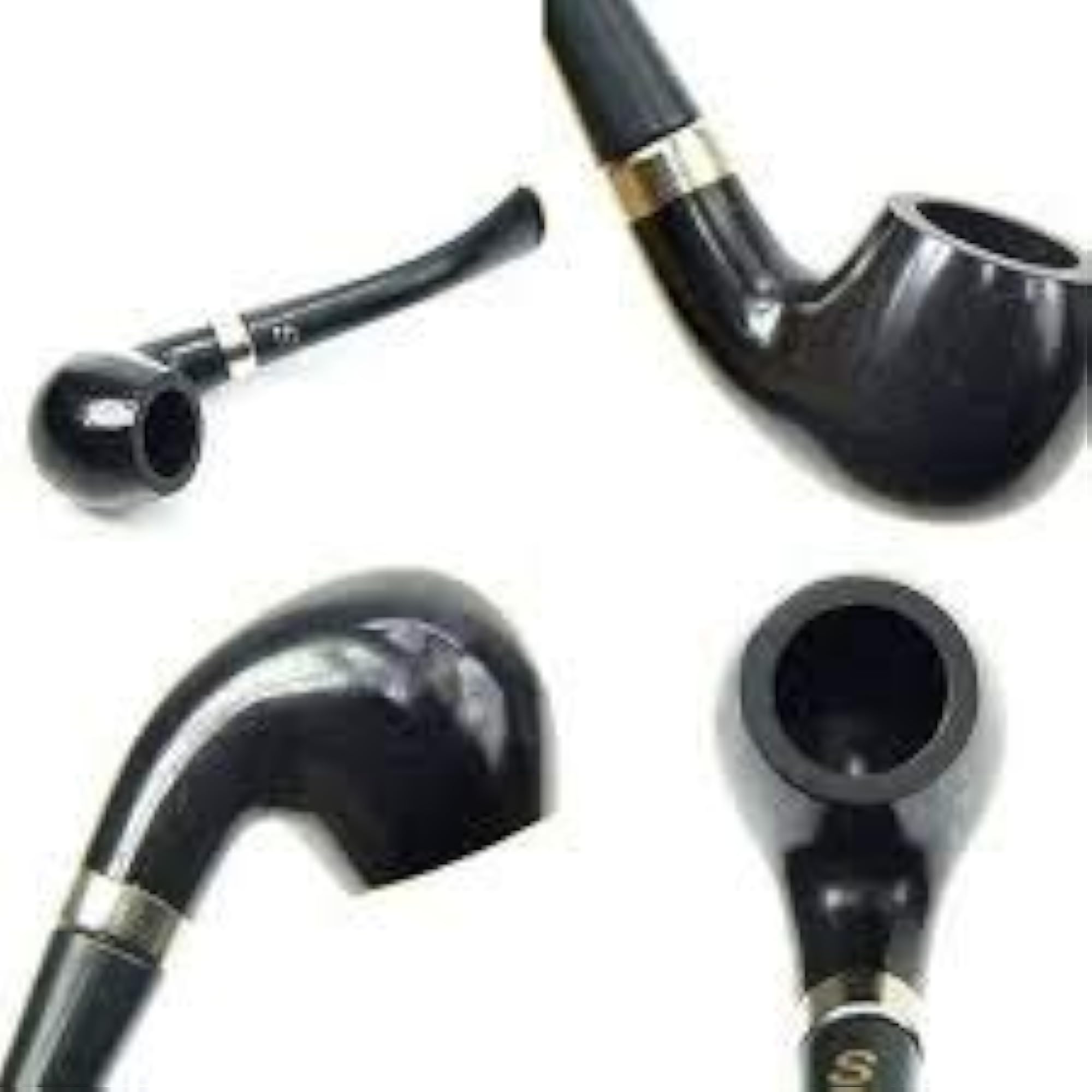 Acrylic Smoking Pipe with Cleaning Kit - Black