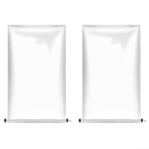 Gdfnmogo Lot de 2 housses de protection contre le gel pour plantes d'hiver en film PE avec cordon de serrage, protection transparente contre le gel pour arbustes, jeunes arbres et extérieur (80 x 100