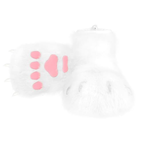 Image of Animal Fuzzy Slippers Bear Cat Wolf Dog Fox Fursuit Feet Paw Claw Shoes Furry Boots Costume Accessories for Adult Kids