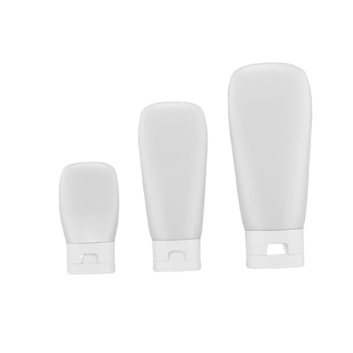 ULTECHNOVO Set de 3 Frascos de Maquillaje Exprimibles de PE para Viaje Botellas Portátiles Vacías Tapa Abatible Capacidad de 30 Ml 60 Ml y 100 Ml Envases para Crema y Líquido Frascos a