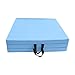 WAZHOU Folding Exercise Mat Gymnastics Balance Pad Aerobics Training Foldable With Carrying Handles PU Leather Pilates Pad Yoga Mat(Blue)