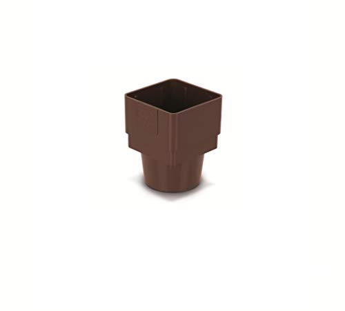 Marshall Tufflex Brown Rainwater Pipe Accessories - Downpipe - Square To Round Pipe Socket