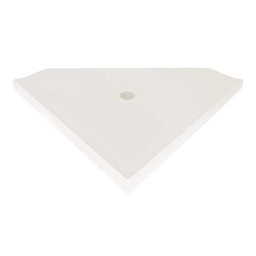 Questech Décor 10 Inch Corner Shower Shelf Bathroom Caddy, Wall Mounted Corner Shower Shelf, Retrofit Shelf For Tiled Shower Walls, Bathroom Corner Shelf, 10 Inch Geo Flatback, White Polished #TOP4