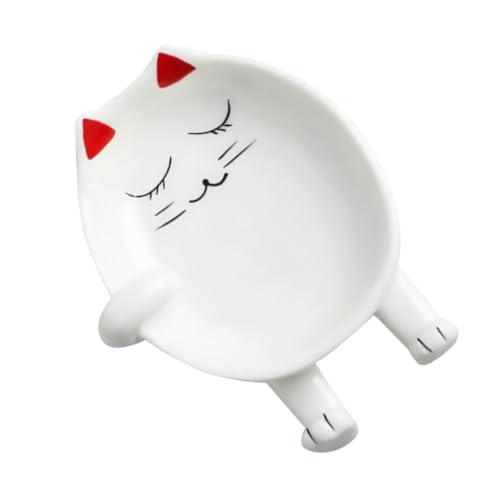 QUMIIRITY 創意カートゥーン陶磁製鍋蓋ホルダー お玉立て兼用箸置き キッチン収納スタンド 軽量で持ち運び簡単 調理器具整理に