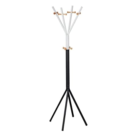 Relaxdays Garderobenständer Metall modern, Jackenständer 12 Haken Cover