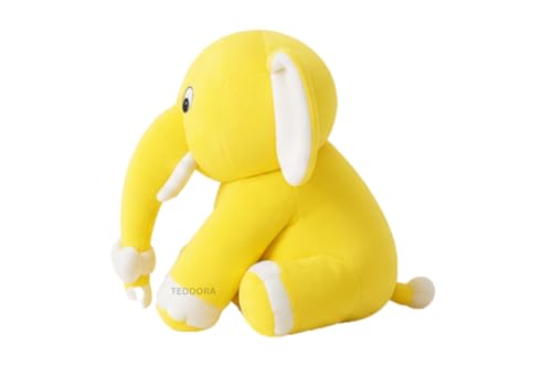 Image of Appu Ele Soft Toy for Girls Boys Kids, Yellow, Elephant Animal Plush Stuffed Baby Teddy Gift Birthday, 25 cm