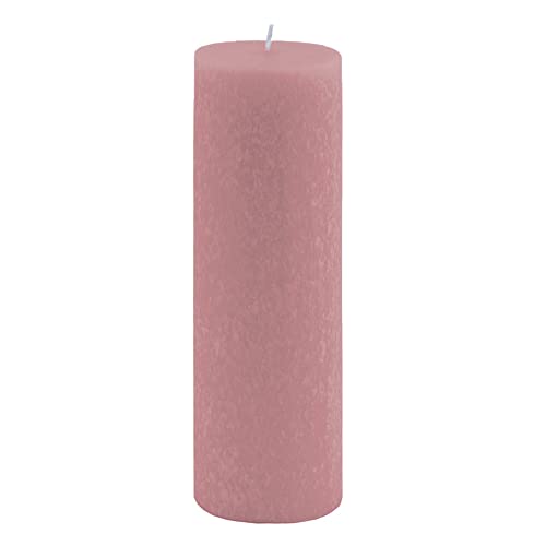 Bougie pilier cire d'abeille Root Candles Timberline rose poudré 7,6 x 22,9 cm non parfumée