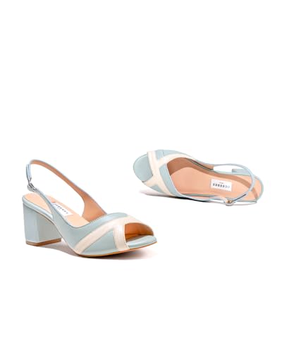 Image of OCEEDEE Alice Women's 2.5 Inches Peep Toe Heel with Adjustable Buckle Slingback | Comfortable for Casual, Office & Semi-Formal Wear
