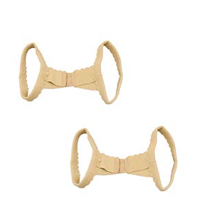 ObboMed MB-3052 (2 Pack) Upper Back Posture Corrector, Clavicle & Shoulders Support Brace, Thoracic Kyphosis, Hunchback, Slumped Shoulders, Forward Head & Neck Alignment, Cream, 8.5â€ x 9.5â€