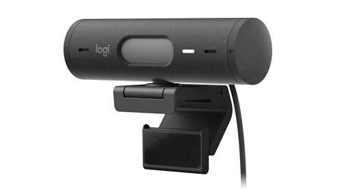 Logitech Brio 500 Full-HD-Webcam mit Auto-Lichtkorrektur, Zeigemodus, Doppelmikrofon + Rauschunterdrückung, Webcam-Abdeckung, für Microsoft Teams, Google Meet, Zoom, USB-C-Kabel - Graphit - 2