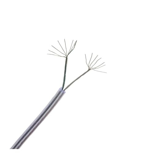 HKVT Cable De Alimentación Transparente Con Aislamiento De FEP De 2 Núcleos Y 26 AWG For Lámparas De Iluminación, Controlador Y Portalámparas. Cable Transparente.(10 meters)