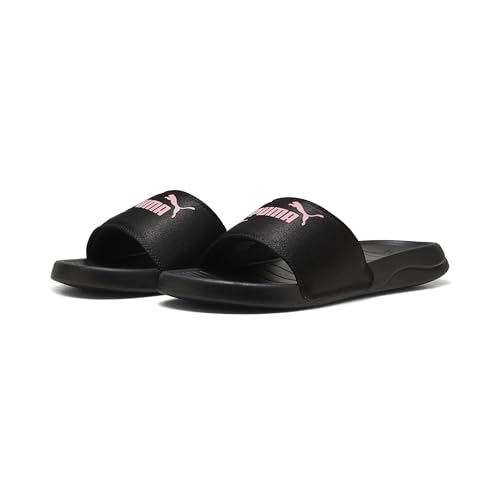 PUMA Damen Popcat 20 Satin Princess Slide Sandal, Black-Poised Pink, 42 EU, Puma Black Poised Pink, 42 EU