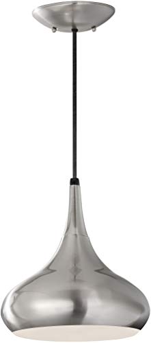 Feiss P1253BS Beso Glass Pendant Lighting, Satin Nickel, 1-Light (10W x 10H) 100watts
