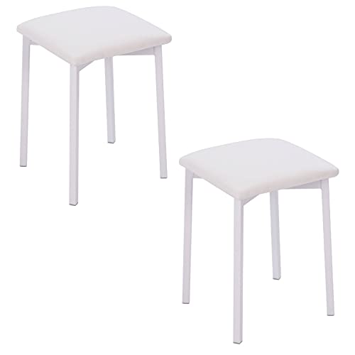 Taburetes Cocina Lote de 2 taburetes Bajos de Cocina Venecia (Blanco)