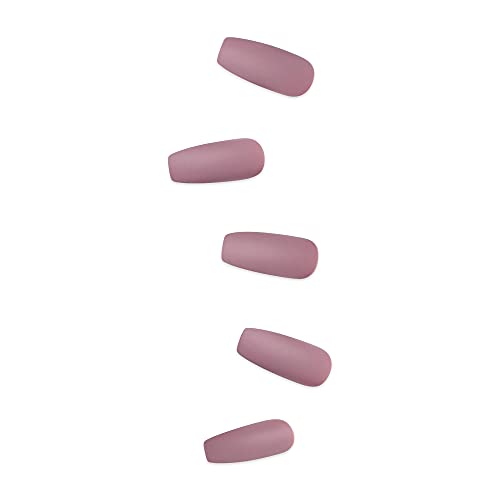 KISS Gel Fantasy Ready-to-Wear Press-On Gel Nails, “Stick Together”, Long, Dark Pink, Nail Kit with 24 Mega Adhesive Tabs, Pink Gel Glue, Manicure Stick, Mini File, and 28 Fake Nails