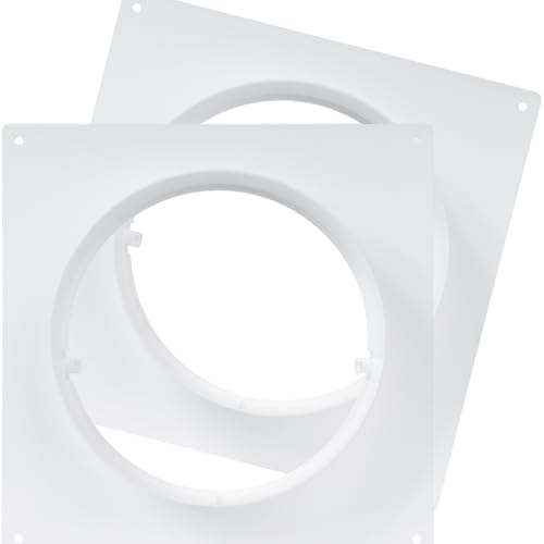 2er-Pack 150 mm Kanalverbinder Flansch, Kunststoff gerader Rohrflansch für Heizung, Kühlung, Lüftungssystem (15 cm) - Wandflansch für Klimaanlage,...