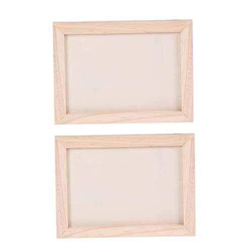 DIYEAH 2pcs Boys and Girls Artwork Display Stands DIY Wooden Picture Frames Blank Background for Art Projects Decor
