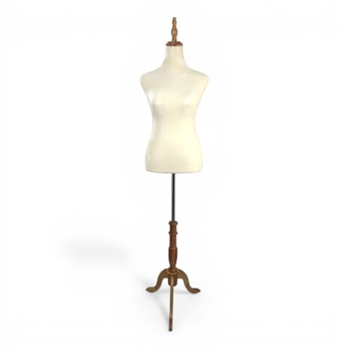 Beige Velvet Female Mannequin Torso with Adjustable Wooden Tripod Stand Pinnable Dress Form 130180cm Polystyrene Body Boutique Display Dummy for Dresses & Tailoring
