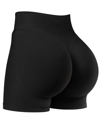 Kepblom High-Waisted Butt-Lifting Scrunch Gym Shorts for Women - Workout Yoga Biker, Seamless Spandex Booty Shorts