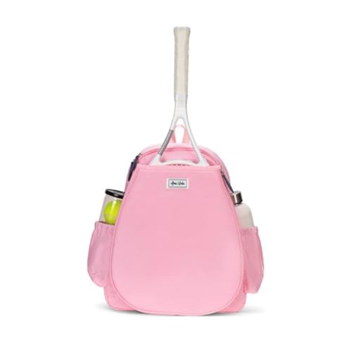 Ame & Lulu Game On Tennis Backpack - Contains Padded & Adjustable Straps - Two Exterior Water Bottle Pockets (Light Pink)