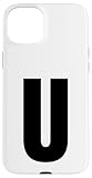 Installation facile Lettre U Majuscule Alphabet Gras Monogramme Assorti Coque pour iPhone 15 Plus