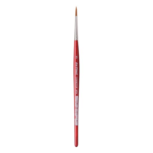 Image of da Vinci Watercolor Series 5580 CosmoTop Spin Paint Brush, Round Synthetic with Red Handle, Size 3 (5580-03)