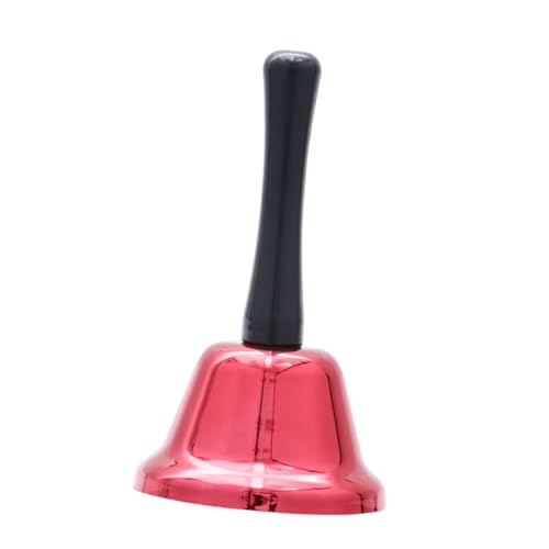 Toddmomy Campana De Mano Metálica Roja Juguete Musical Ergonómico y Duradero Para Percusión Ligera y Resistente Para Fiestas y Escuela