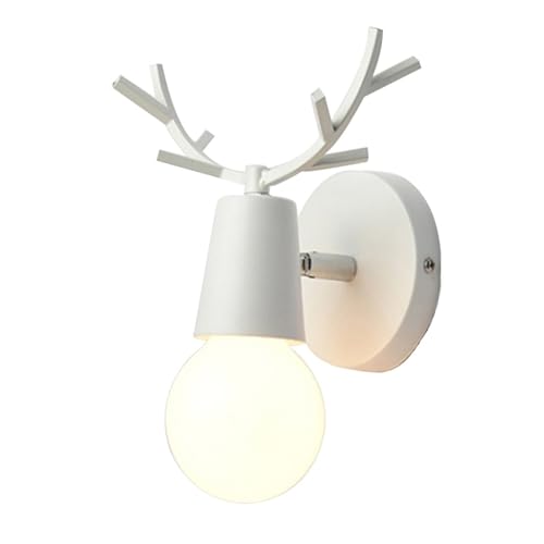 Lámpara de pared de escritorio blanca con diseño de ciervo nórdico para mesita de noche de dormitorio 1