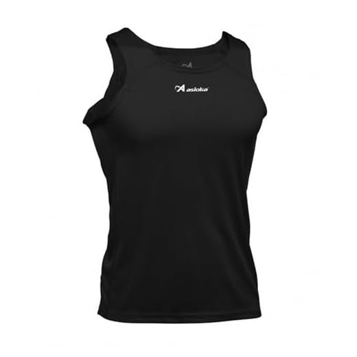 Asioka 55/13 Camiseta Deportiva Tirantes Hombre, Camiseta de Running para Hombre, Camiseta técnica de Tirantes, Color Negro, M